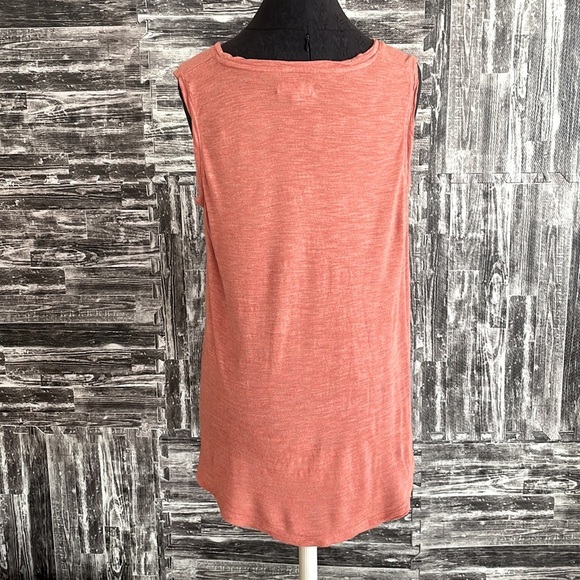 Madewell high low tank too scoop neck size Large 100% Viscose heather orange - Picture 3 of 8
